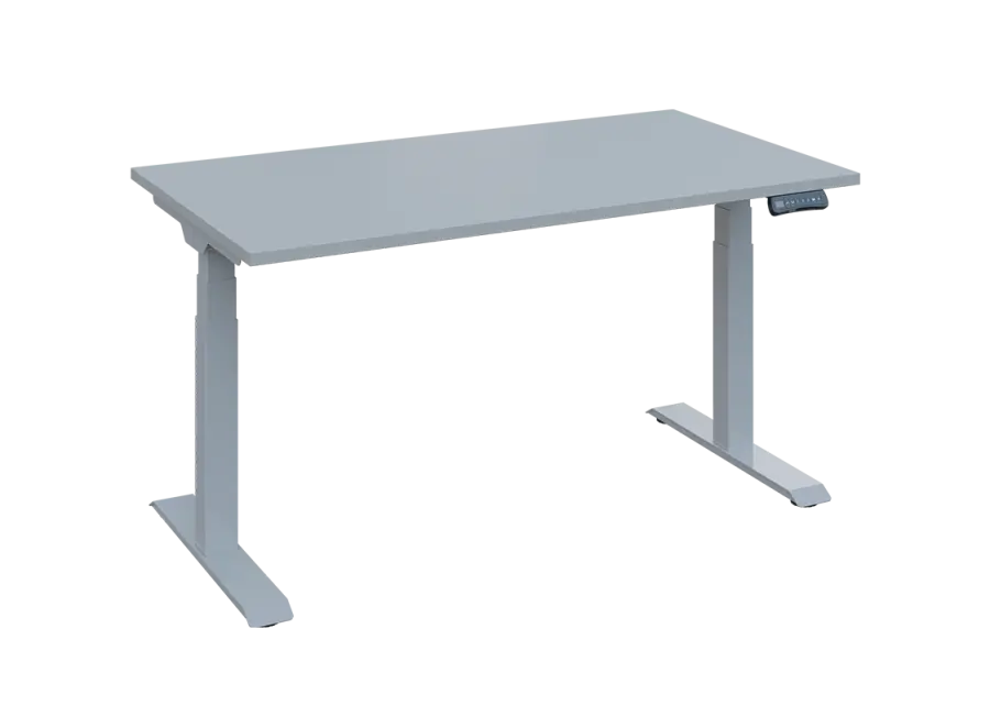 Fleximax 28-14 výškově nastavitelný stůl, kovová podnož stříbrná, deska 25 mm, široký 1400 mm, šedá